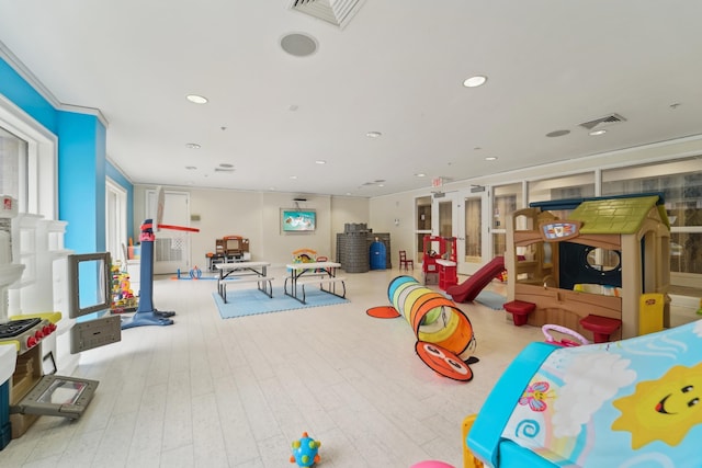 20 Avenue At Port Imperial Unit 113, West New York, NJ 07093 - rec room featuring wood finished floors and recessed lighting