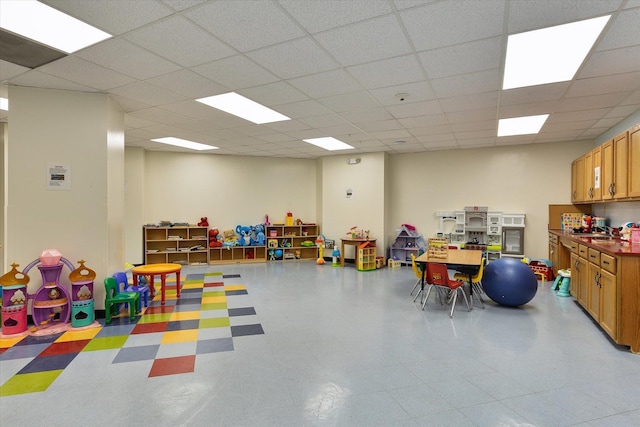 401 Harmon Cv, Secaucus, NJ 07094 - playroom featuring a drop ceiling and light floors