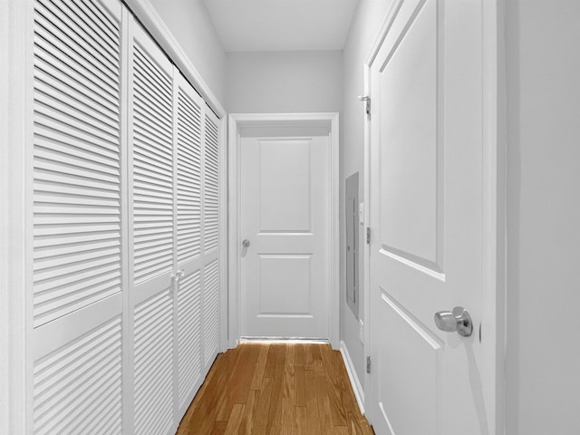 hallway featuring light hardwood / wood-style floors