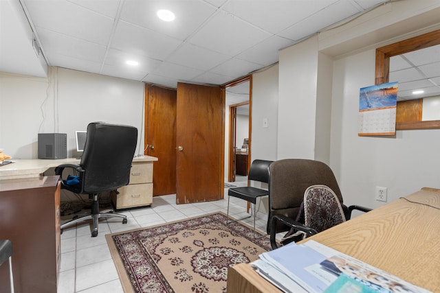 2746 John F Kennedy Blvd, Jersey City, NJ 07306 - office area featuring a drop ceiling and light tile patterned floors