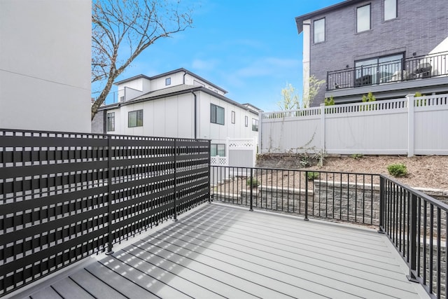 wooden terrace with fence