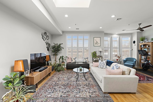 204 Jackson St Unit 9, Hoboken, NJ 07030 - living area featuring wood finished floors, recessed lighting, and ceiling fan