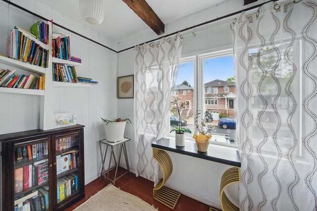 152 W 30th St, Bayonne, NJ 07002 - tiled office space featuring beamed ceiling