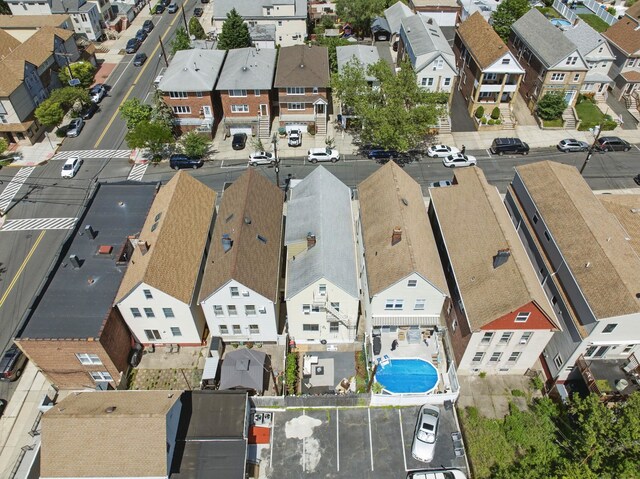 152 W 30th St, Bayonne, NJ 07002 - aerial perspective of suburban area with a pool area