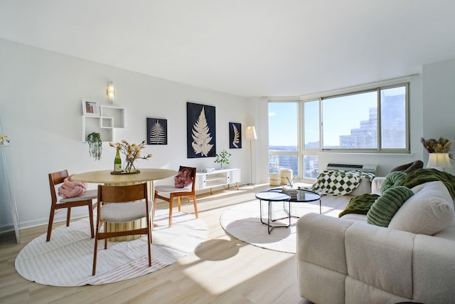 living room with wood-type flooring