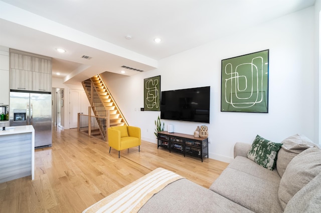 living room featuring light hardwood / wood-style floors