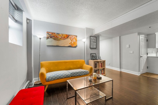 11 Cuneo Pl Unit D, Jersey City, NJ 07307 - living room with a textured ceiling, wood finished floors, and baseboards