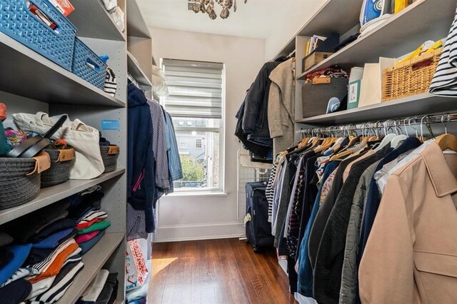 225 8th St, Jersey City, NJ 07302 - walk in closet featuring wood-type flooring