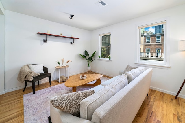 110 Morris St Unit 3R, Jersey City, NJ 07302 - living area featuring light wood-style floors and baseboards
