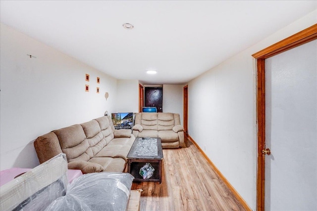 living room featuring light hardwood / wood-style floors