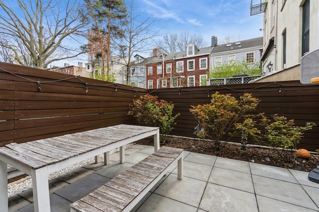 view of patio with a fenced backyard