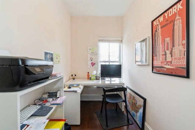office area featuring wood finished floors