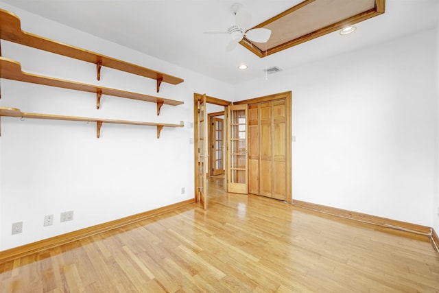 301 79th St Unit E4, North Bergen, NJ 07047 - unfurnished room featuring a ceiling fan, recessed lighting, baseboards, and light wood-type flooring