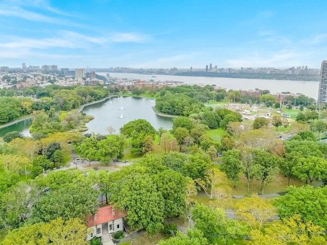 301 79th St Unit E4, North Bergen, NJ 07047 - view of property location with a large body of water, a skyline view, and a tree filled landscape