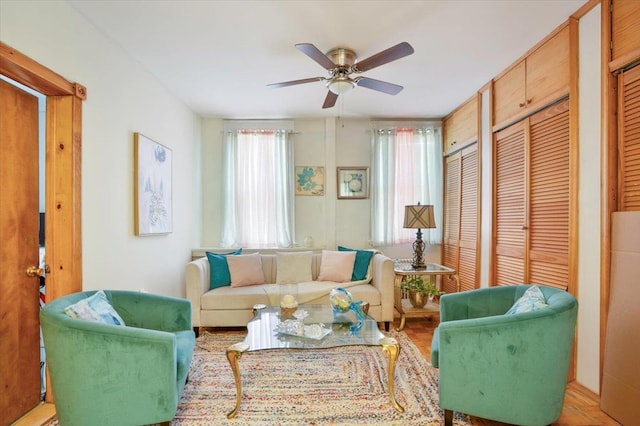 4007 Grand Ave, North Bergen, NJ 07047 - living room featuring ceiling fan
