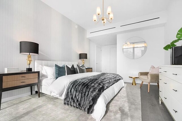 320 Adolphus Ave Unit 909, Cliffside Park, NJ 07010 - bedroom with a chandelier