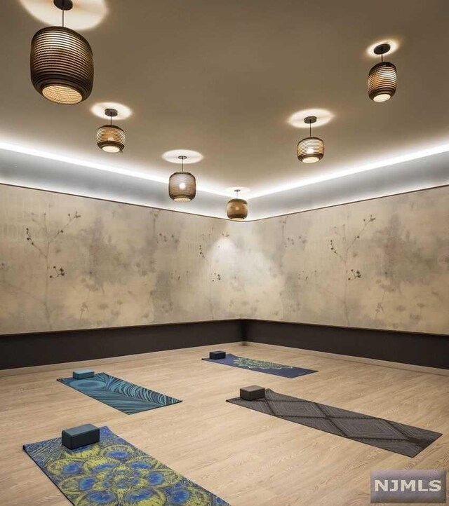 320 Adolphus Ave Unit 909, Cliffside Park, NJ 07010 - workout area with wood finished floors