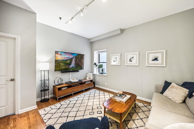 227 Christopher Columbus Dr Unit B-234, Jersey City, NJ 07302 - living area with track lighting and wood finished floors