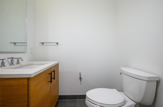10 Provost St Unit 2405, Jersey City, NJ 07302 - bathroom with vanity, tile patterned flooring, and backsplash