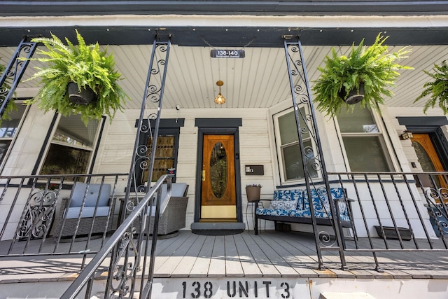 138 Kensington Ave Unit 3-A, Jersey City, NJ 07304 - view of exterior entry featuring a porch
