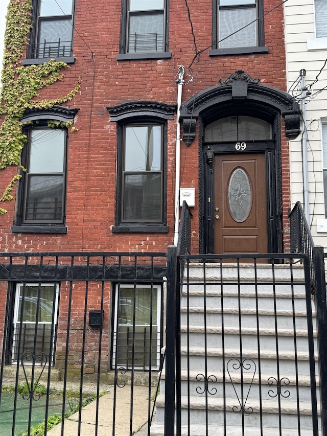 69 Jewett Ave, Jersey City, NJ 07304 - entrance to property with brick siding