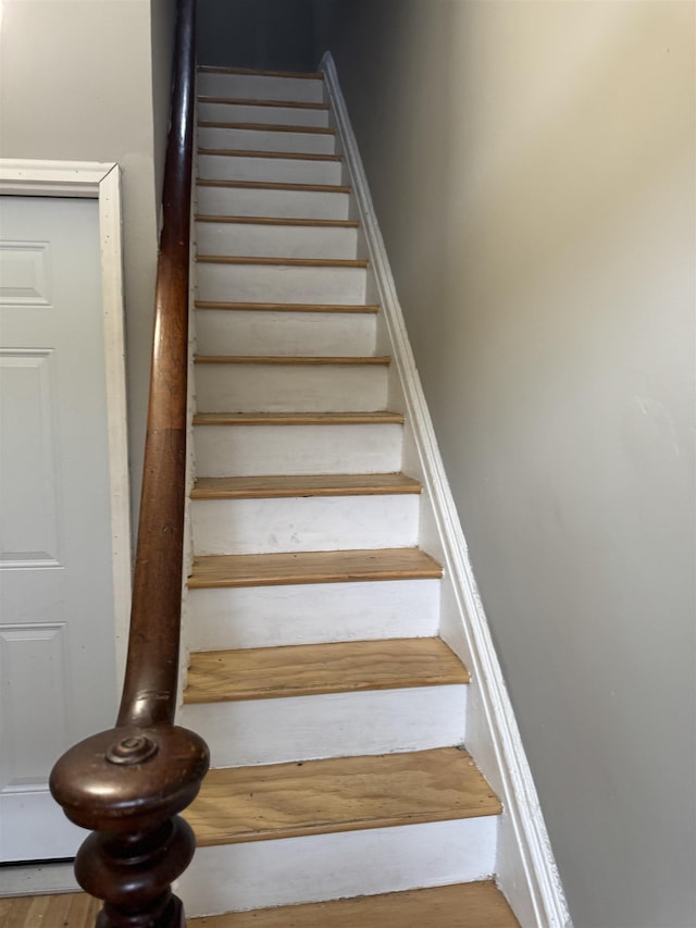 69 Jewett Ave, Jersey City, NJ 07304 - stairway featuring wood finished floors