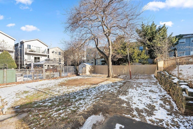 view of snowy yard