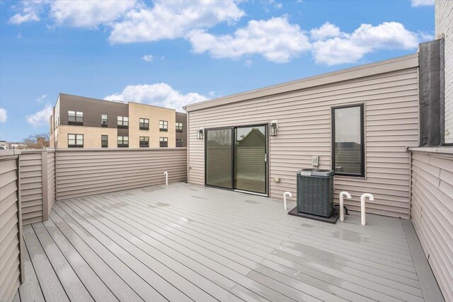 443 Bergen Ave Unit C3, Jersey City, NJ 07304 - wooden deck featuring central AC unit