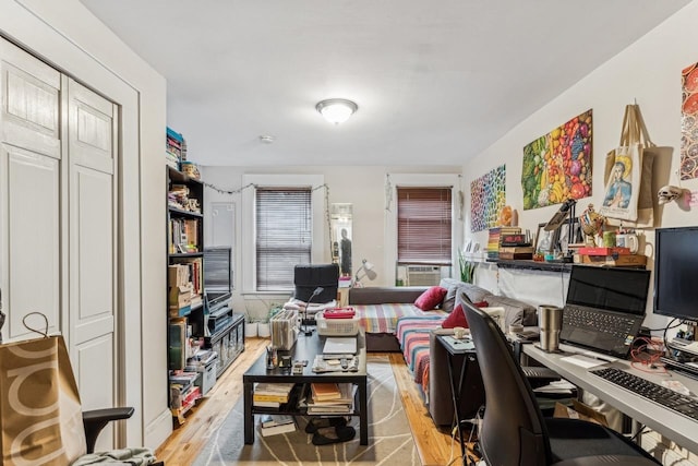 office featuring light hardwood / wood-style flooring