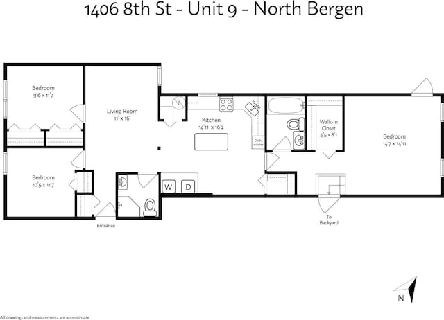 1406 8th St Unit 9, North Bergen, NJ 07047 - home floor plan