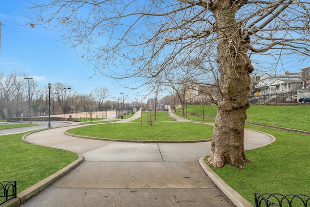 view of home's community with a lawn