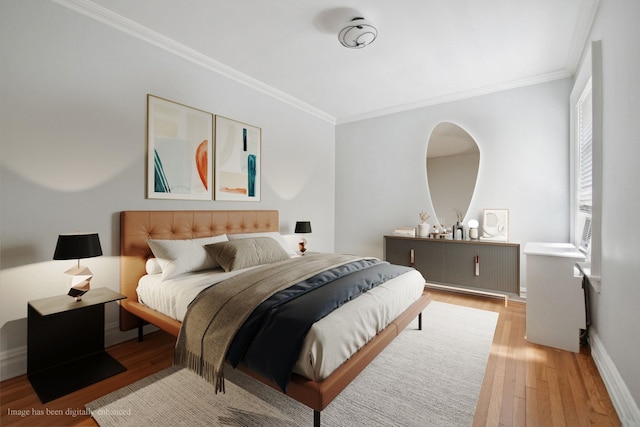 1000 Hudson St Unit 209, Hoboken, NJ 07030 - bedroom featuring ornamental molding and light wood-type flooring