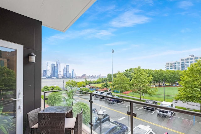150 Henley Pl Unit 202, Weehawken, NJ 07086 - balcony featuring a view of skyline