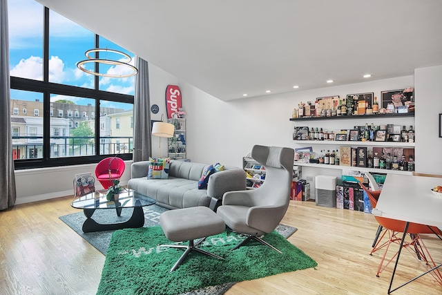518 Gregory Ave Unit A213, Weehawken, NJ 07086 - living area featuring wood finished floors, recessed lighting, and baseboards
