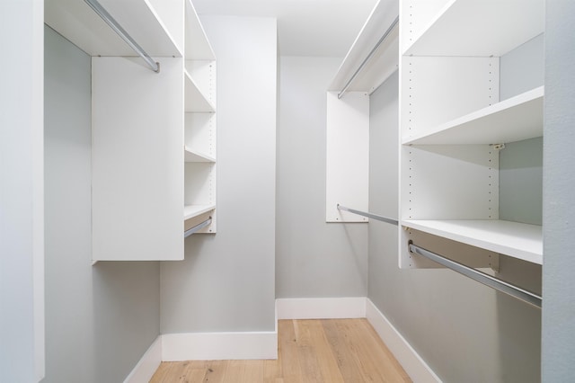 walk in closet featuring light hardwood / wood-style floors