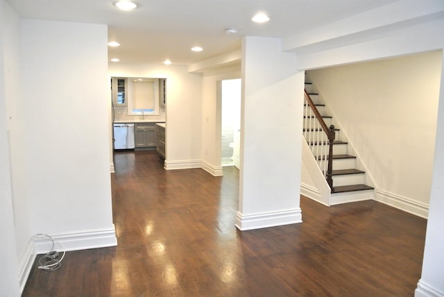 interior space featuring dark wood-type flooring