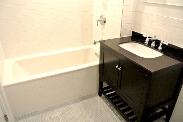 bathroom featuring tile patterned floors and vanity