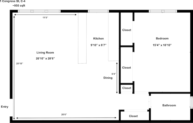 1 Congress St Unit C-4, Jersey City, NJ 07307 - home floor plan