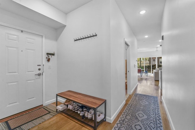 936 Pavonia Ave # 3A, Jersey City, NJ 07306 - hall featuring wood finished floors, recessed lighting, and baseboards