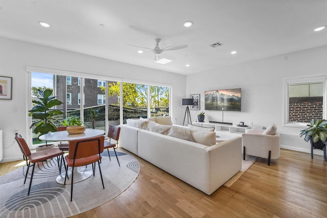 936 Pavonia Ave # 3A, Jersey City, NJ 07306 - living area with visible vents, light wood-type flooring, and recessed lighting