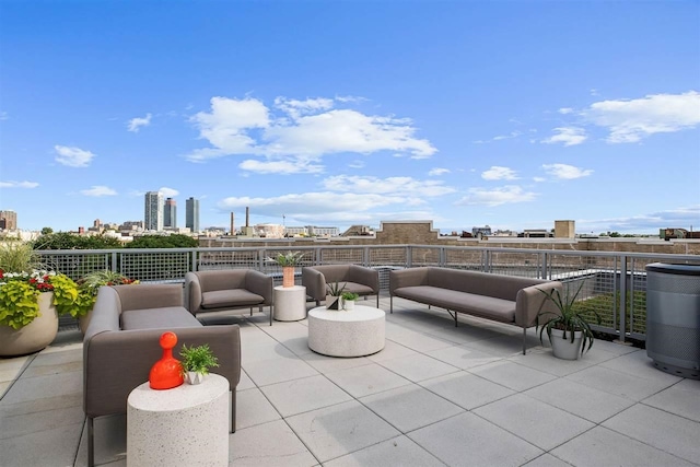 view of patio / terrace featuring a balcony and outdoor lounge area