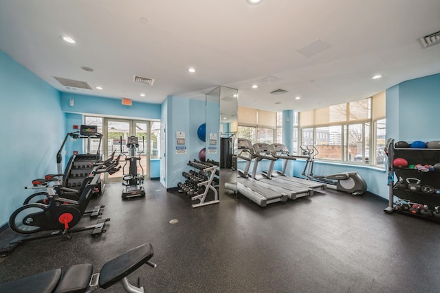 20 2nd St Unit 2001, Jersey City, NJ 07302 - gym featuring healthy amount of natural light and recessed lighting
