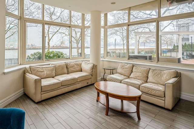 20 2nd St Unit 2001, Jersey City, NJ 07302 - sunroom featuring a water view