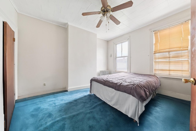 81 Atlantic St, Jersey City, NJ 07304 - carpeted bedroom featuring ceiling fan and crown molding