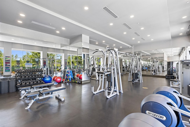 1200 Avenue At Port Imperial Unit 514, Weehawken, NJ 07086 - gym featuring recessed lighting