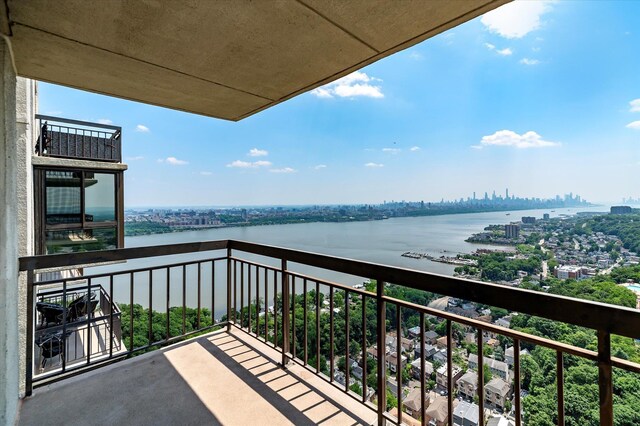 200 Old Palisade Rd Ph 4/5, Fort Lee, NJ 07024 - balcony with a water view and a view of city
