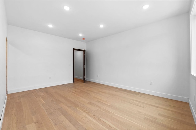 empty room featuring light wood-type flooring