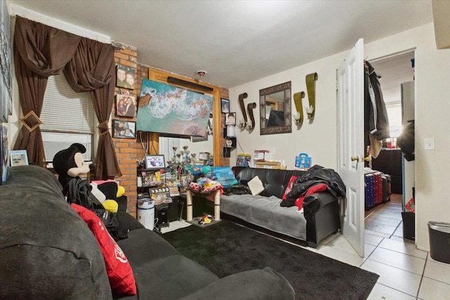 view of tiled living room