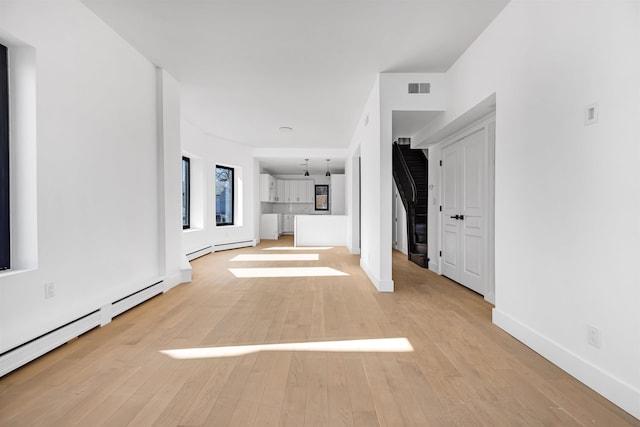 829 Boulevard, Weehawken, NJ 07086 - empty room with a water view, a view of city, baseboards, and wood finished floors