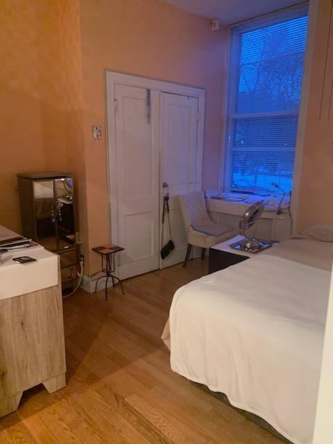 bedroom featuring light wood-type flooring